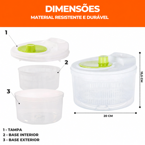 Centrífuga Manual para Saladas 3 Litros