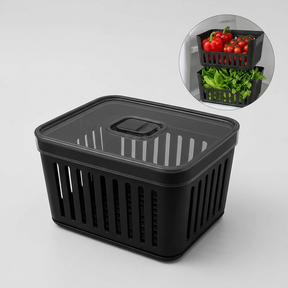 Organizador de Geladeira FreshBox 3,8L com Cesto e Tampa