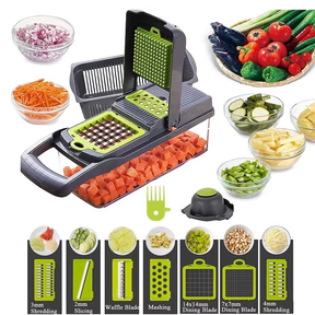 Fatiador Profissional Multifuncional De Aço Inoxidável 16 Em 1 Para Vegetais/Frutas/Legumes