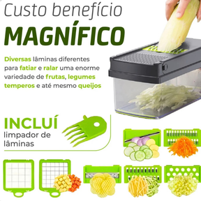 Fatiador Profissional Multifuncional De Aço Inoxidável 16 Em 1 Para Vegetais/Frutas/Legumes