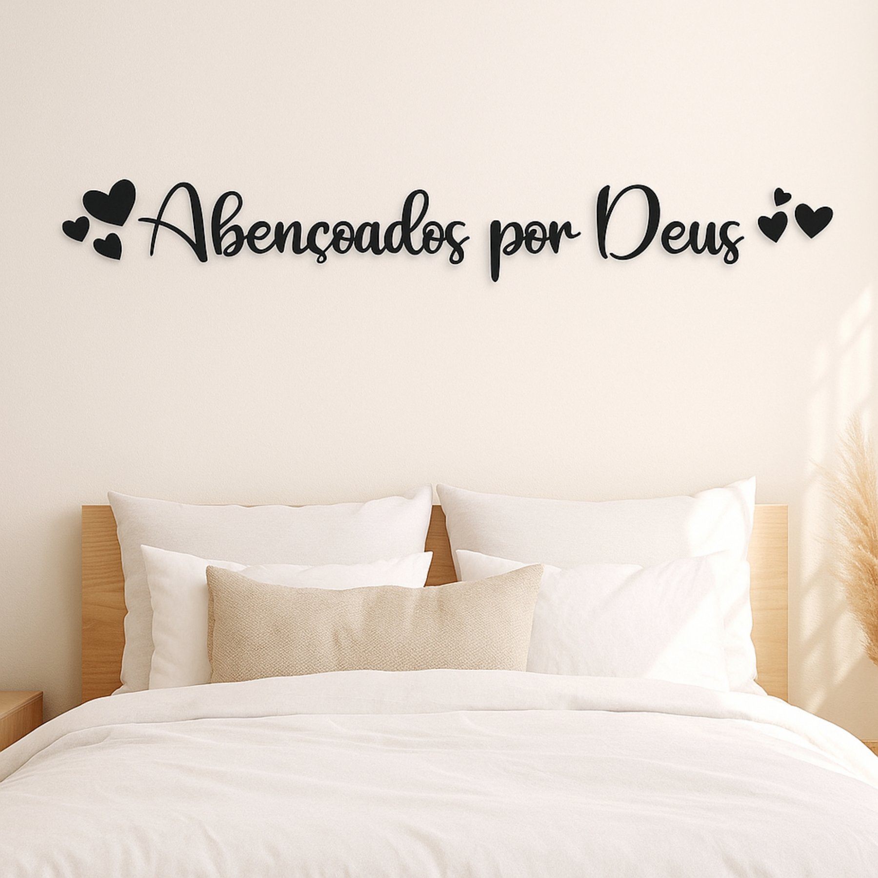 Frase Bíblica Decorativa Abençoados por Deus para Sala e Quarto