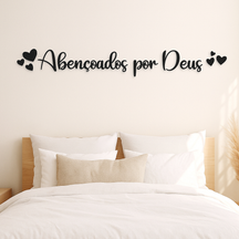 Frase Bíblica Decorativa Abençoados por Deus para Sala e Quarto