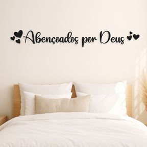 Frase Bíblica Decorativa Abençoados por Deus para Sala e Quarto