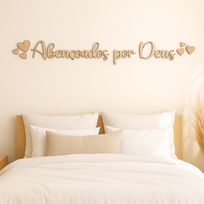 Frase Bíblica Decorativa Abençoados por Deus para Sala e Quarto
