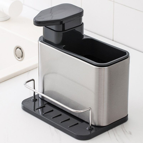 Porta Detergente Rack Armazenamento De Cozinha Organizador Dispensador De Sabão Aço Inox Para Pia