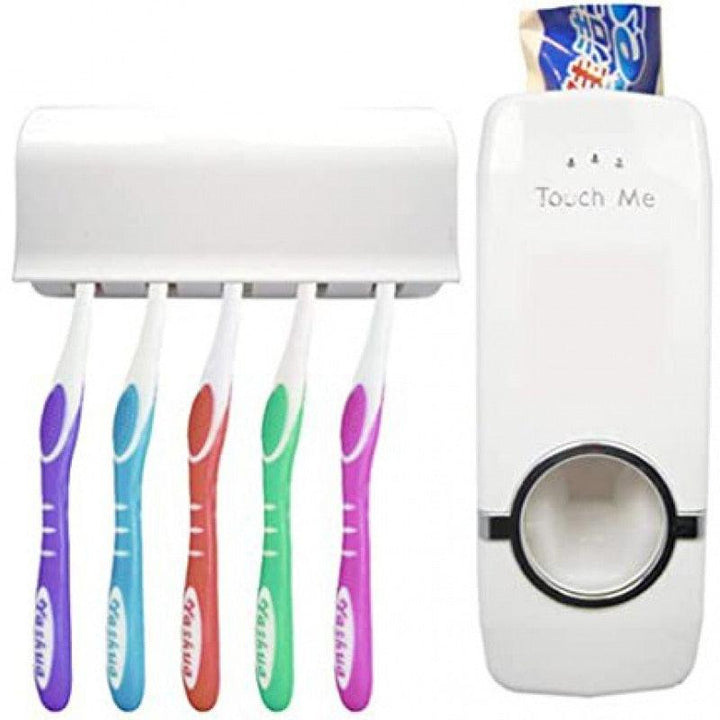 Dispensador Automático de Pasta Creme Dental + Suporte para 5 escovas